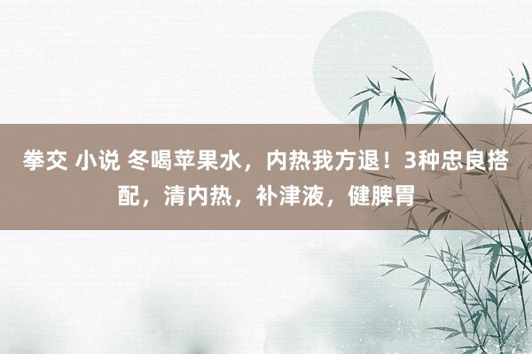 拳交 小说 冬喝苹果水，内热我方退！3种忠良搭配，清内热，补津液，健脾胃